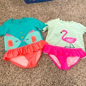 Size 4 toddler girl two piece Carter’s bathing suits